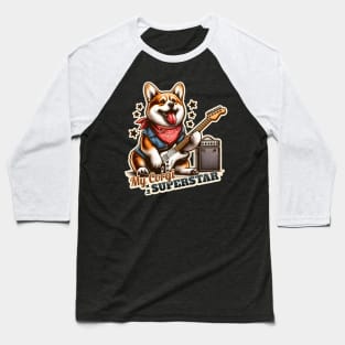 Corgi Rockstar Baseball T-Shirt